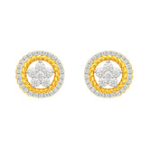 22k Yellow Cubic Zirconia Studs Fancy Earrings with gold weight of 4.53g